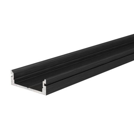 Alu U-Profil flach Reprofil AU-01-15 bis 16,3mm LED Streifen schwarz-matt eloxiert 2m