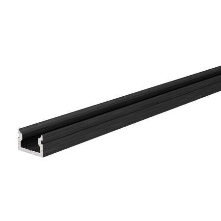 Alu U-Profil flach AU-01-05 bis 5,7mm LED Streifen schwarz-matt eloxiert 2m
