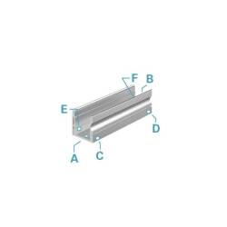 U-Profil hoch AU-02-10 bis 11,3mm Streifen Silber-matt eloxiert 1m