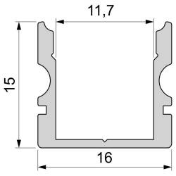 U-Profil hoch AU-02-10 bis 11,3mm Streifen schwarz-matt eloxiert 2m