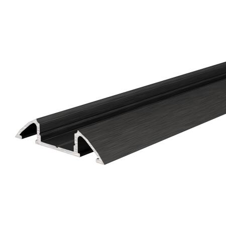 Unterbau Profil flach Serie AM-01-10 Aluminium Schwarz matt Länge 2m LED Streifen bis 11,3 mm