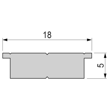 Abdeckung T-01-15 Aluminium Silber Länge 1m LED Streifen bis 16,3 mm