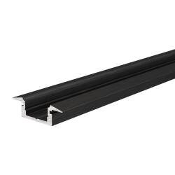 Deko-Light Alu T-Profil flach schwarz matt 2m ET-01-08 Reprofil für Streifen bis 11,3mm