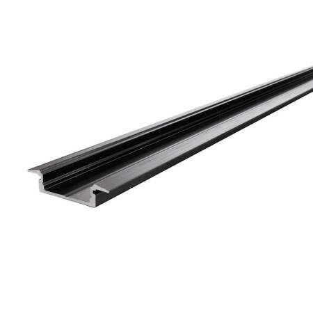 T Profil flach Serie ET-01-15 Aluminium Schwarz Länge 2m LED Streifen bis 16,3 mm