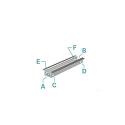 T Profil flach Serie ET-01-05 Aluminium Silber Länge 2m LED Streifen bis 5,7 mm