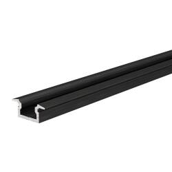 T Profil flach Serie ET-01-05 Aluminium Schwarz Länge 2m LED Streifen bis 5,7 mm