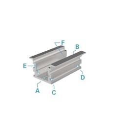 Dekolight IP Profil T hoch Serie ET-05-15 Aluminium Silber matt Länge 2m LED Streifen bis 16,3 mm