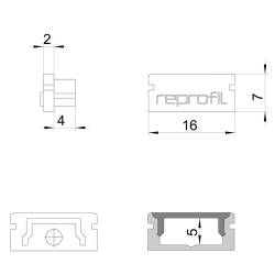 Reprofil Endkappe weiß plan P-AU-01-10 Set 2 Stk Kunststoff Länge: 16 mm