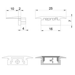 Reprofil Endkappe weiß plan P-ET-01-10 Set 2 Stk Kunststoff Länge: 25 mm