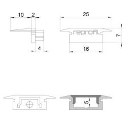 Reprofil Endkappe schwarz plan P-ET-01-10 Set 2 Stk Kunststoff Länge: 25 mm