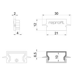 Reprofil Endkappe Serie H ET-01-15 Kunststoff weiß