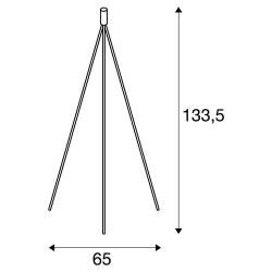 FENDA Standleuchte 133,5cm hoch 1x E27 ohne Schirm - chrom