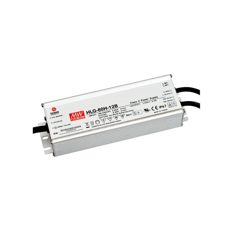LED de alimentación regulable 0-10v 12v 60w mean Well hlg-80h-12b conmutador netzgerä 