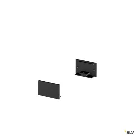Endkappen Set flache Ausführung für GRAZIA 20 Aufbauprofil flach 2er-Set - schwarz