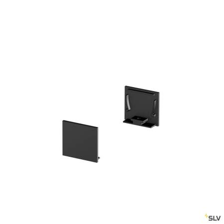 Endkappen Set flache Ausführung für GRAZIA 10 Standard Aufbauprofil 2er-Set - schwarz