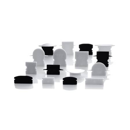 Reprofil Endkappe für AU-01-10 und AU-02-10 Set 2 Stk weiß / schwarz / silber