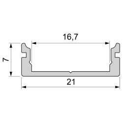 Alu U-Profil flach / hoch Reprofil AU-01-15 AU-02-15 bis 16,3mm Streifen alu / schwarz / weiß / 1m / 2m