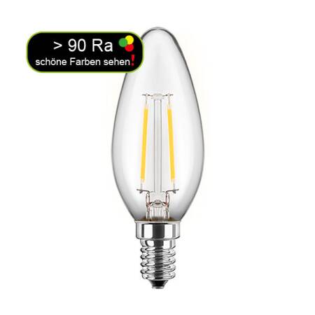 4,5W LED Filament Kerze klar E14 470lm 2700K warmweiß >90RA EEK F [A-G]