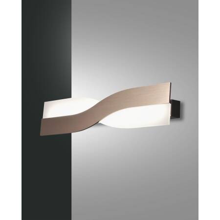 Materialmix Wandleuchte RIACE LED warmweiß - Bronze/ Aluminium satiniert