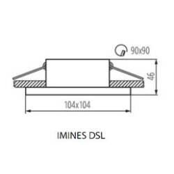 Einbau-Downlight IMINES eckig 104mm 1x GU10 oder GU5.3 mit Leuchtring