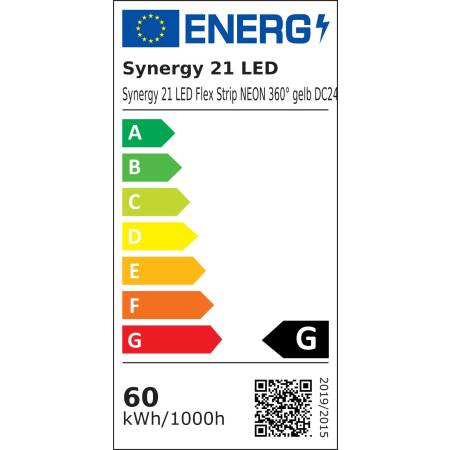 LED Flex Strip Neon 360° 5m gelb 97nm 55W 24V DC Ambientebeleuchtung EEK G [A-G]