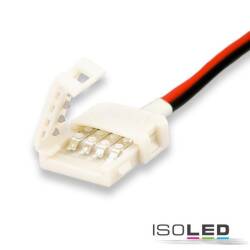 Kabelanschluss für einfarbige 10mm LED Streifen mit Clip 16cm