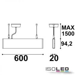 LED Hängeleuchte Linear Up+Down 600mm schwarz linear-verbindbar 25W warmweiß 1600lm EEK F [A-G]