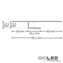 LED Trockenbau Aluprofil Schattenfuge 40 weiß RAL 9010 200cm