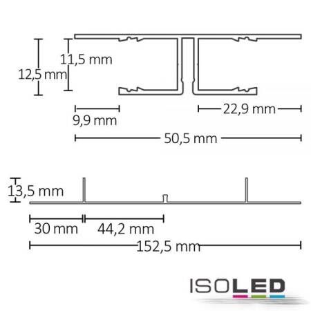 LED Trockenbau-Leuchtenprofil Planar weiß RAL 9010 200cm