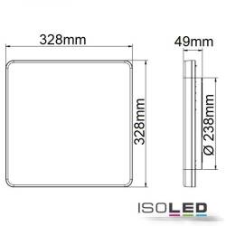 ISOLED LED Decken/Wandleuchte quadratisch ColorSwitch warmweiß 24W 2700lm EEK E [A-G]