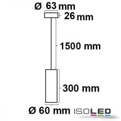 ISOLED Pendelleuchte 300mm weiß GU10 IP20