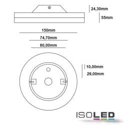 ISOLED LED Wandleuchte rund 12W IP54 3000K 660lm sandschwarz warmweiß EEK G [A-G]