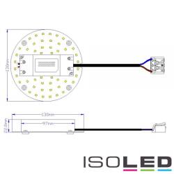 LED Umrüstplatine 130mm warmweiß 9W mit Magnet und Trafo EEK E [A-G]