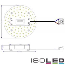 LED Umrüstplatine 160mm warmweiß 12W mit Magnet und Trafo EEK D [A-G]