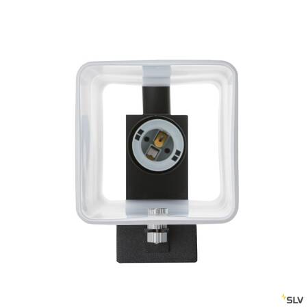 Glas Wandleuchte QUADRASS SPOT 1x E27 max. 40W mit LED Leseleuchte 2W 200lm warmweiß - schwarz EEK F [A-G]