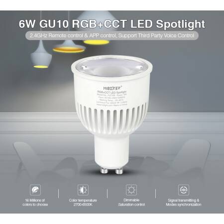 6W LED Spot RGB-CCT GU10 550lm fernbedienbar RGB-dual EEK E [A-G]