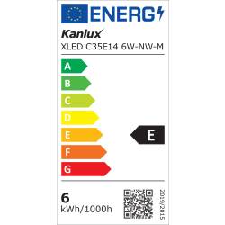 LED Leuchtmittel Kanlux XLED C35 E14 4000K 6W 810lm matt neutralweiß EEK E [A-G]