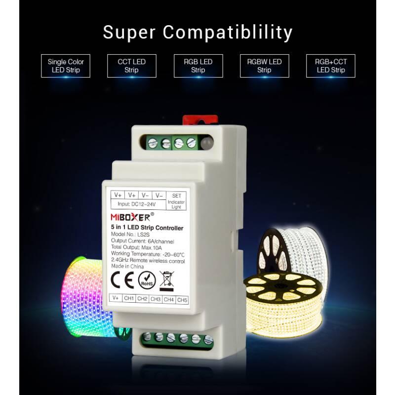 Fernbedienung 2,4GHz Funk Komplettset 12-24V MiLight RGB LED Controller 