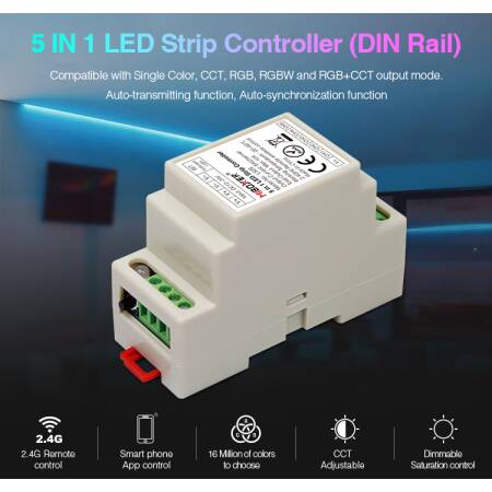 RGB-CCT 5in1 LED Controller Hutschiene 12V - 24V DC 10A FunkMiLight/MiBoxer