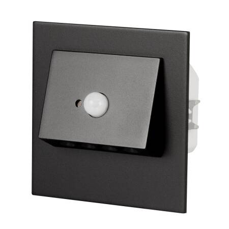 LED Stufenleuchte NAVI kaltweiß 1,2W 230V schwarz 68mm Dose Sensor