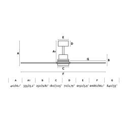 Faro LANTAU Deckenventilator 168cm Nickel/Kiefer mit Beleuchtung 12W warmweiß 500lm IP20 EEK D [A-G]