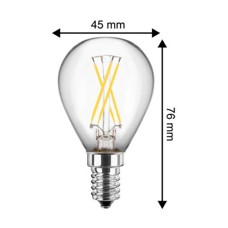 4,5W LED Tropfenbirne klar E14 470lm 2700K warmweiß 300° EEK F [A-G]