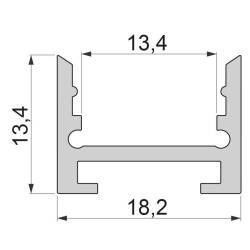 Nuten Profil U hoch Serie AU-10-12 Aluminium Silber Länge 2m LED Streifen bis 13,3 mm