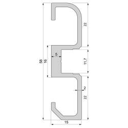 Sockel Profil Serie AM-02-10 Aluminium Silber matt Länge 2m LED Streifen bis 11,3 mm