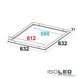 ISOLED Einbaurahmen weiß RAL 9016 für LED...