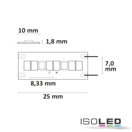 ISOLED CRI919/940 MiniAMP Flexband 12V 15W weißdynamisch 250cm beidseitiges Kabel mit male-Stecker EEK E [A-G]