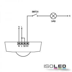 ISOLED PIR Aufbau-Bewegungsmelder mit invertierter Funktion für UV-C Anwendungen 230V AC 400VA