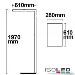 ISOLED LED Office Pro Stehleuchte Up+Down 2x40W UGR<19 silber 4000K neutralweiß Dimm-Regler EEK E [A-G]