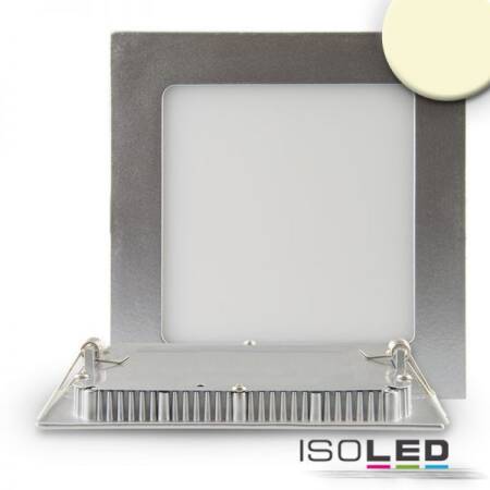 LED Downlight Ultra flach eckig silber 14,6cm 9W 3000K warmweiß Panel dimmbar EEK G [A-G]