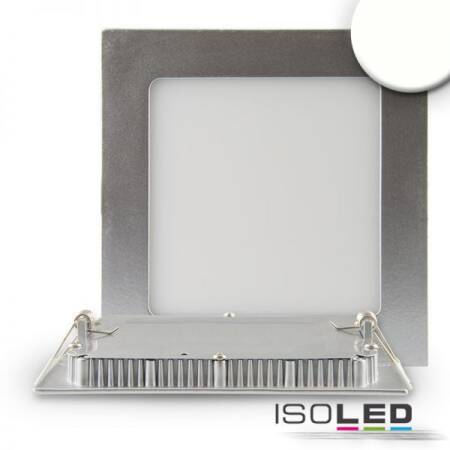 LED Downlight Ultra flach eckig silber 14,6cm 9W 4000K neutralweiß Panel dimmbar EEK G [A-G]